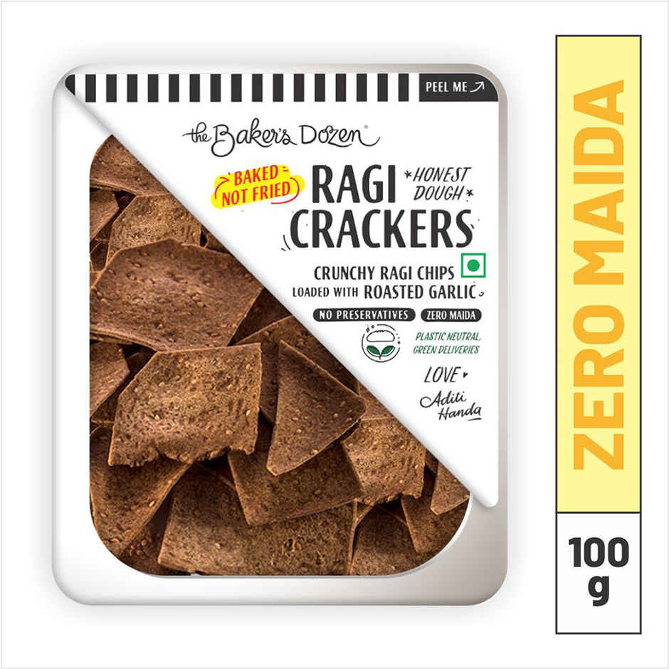 The Baker's Dozen Wheat Banana Bread & The Baker's Dozen Zero Maida Ragi Crackers (100g) Combo
