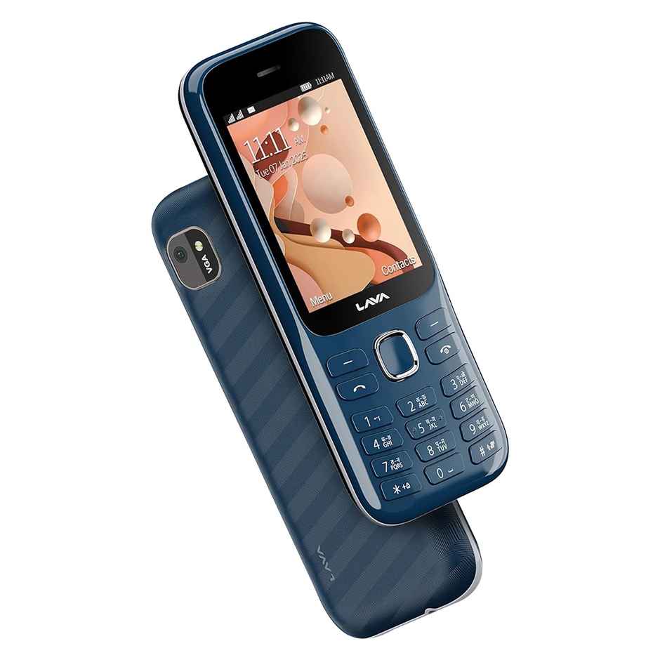 Lava Gem 2025 Dual Sim Keypad Phone (2.8" Display, Camera & Flash) | 2575mAh Smart AI | Blue Chrome