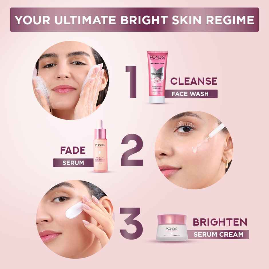 Pond's  Bright Beauty Light Cream With Uv Filter, Niasorcinol, Fades Dark Spots, Brightens Skin, 35G