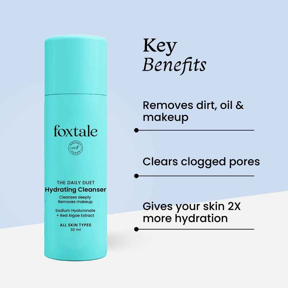 Foxtale Hydrating Face Wash With Hyaluronic Acid, Vitamin B5 For Women, Men -Makeup Remover