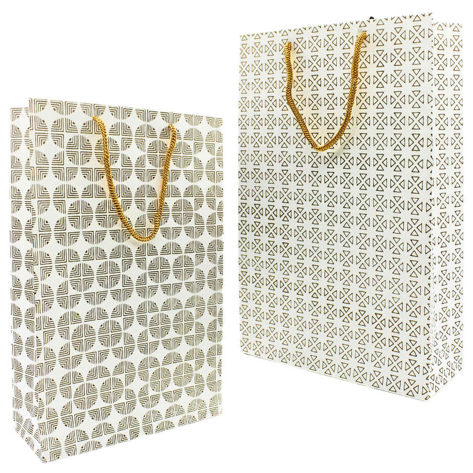 Printed Paper Bag | 8 x 12 x 3 Inch | Colour May Vary | Se7en