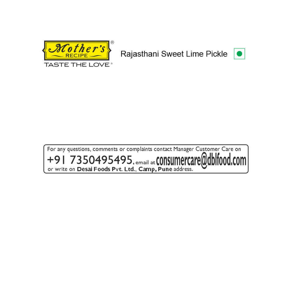 Mother's Recipe Pickle - Rajasthani Sweet Lime 