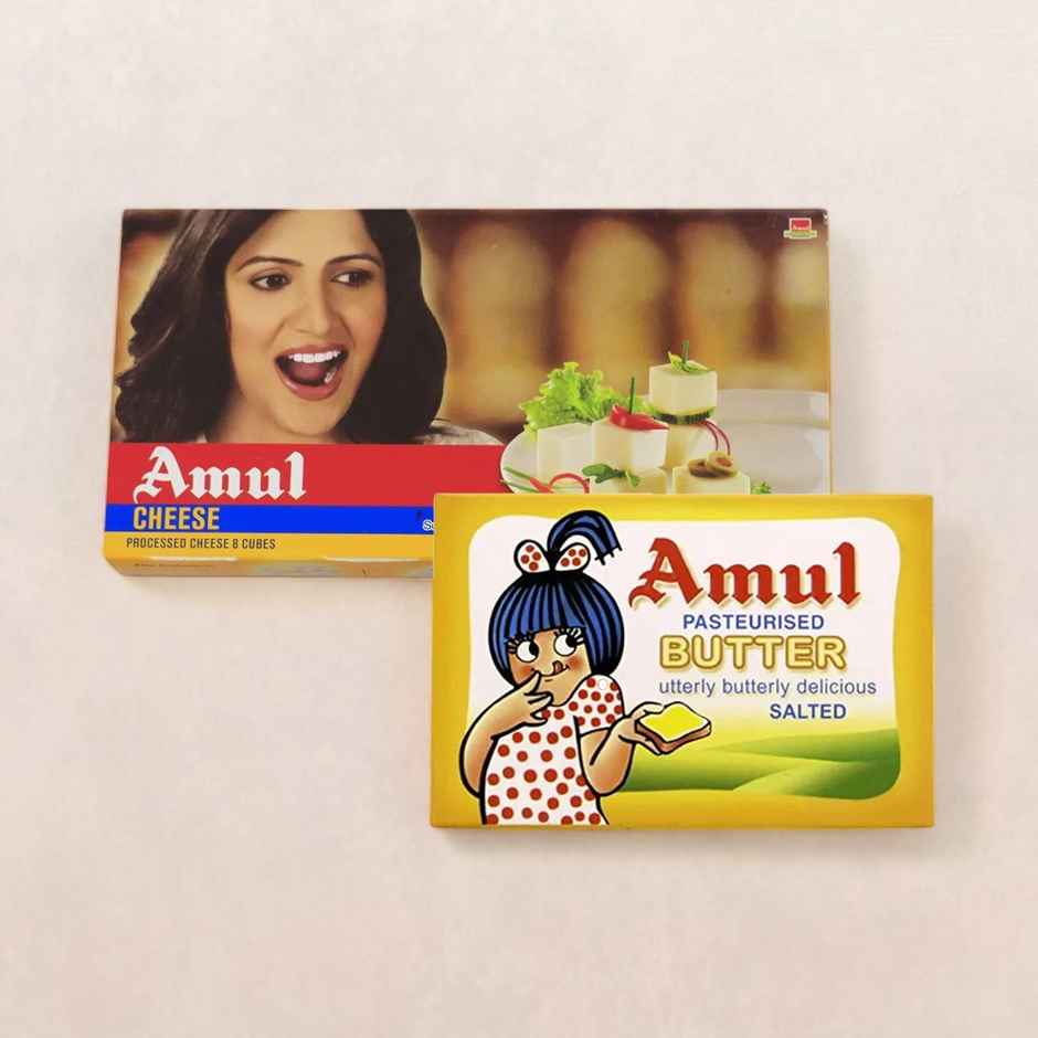 Amul Processed Cheese Cubes(200gms) & Amul Butter - Pasteurised(100gms) Combo