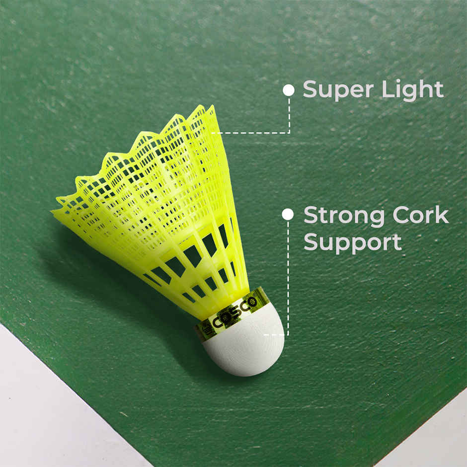Cosco Aero 550 Nylon Shuttlecock (Pack of 3) | Yellow