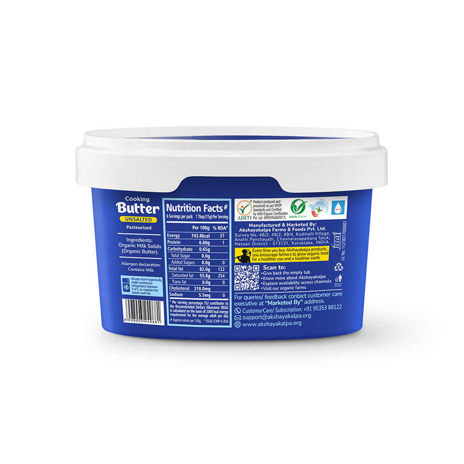 Akshayakalpa Organic Unsalted Cooking Butter