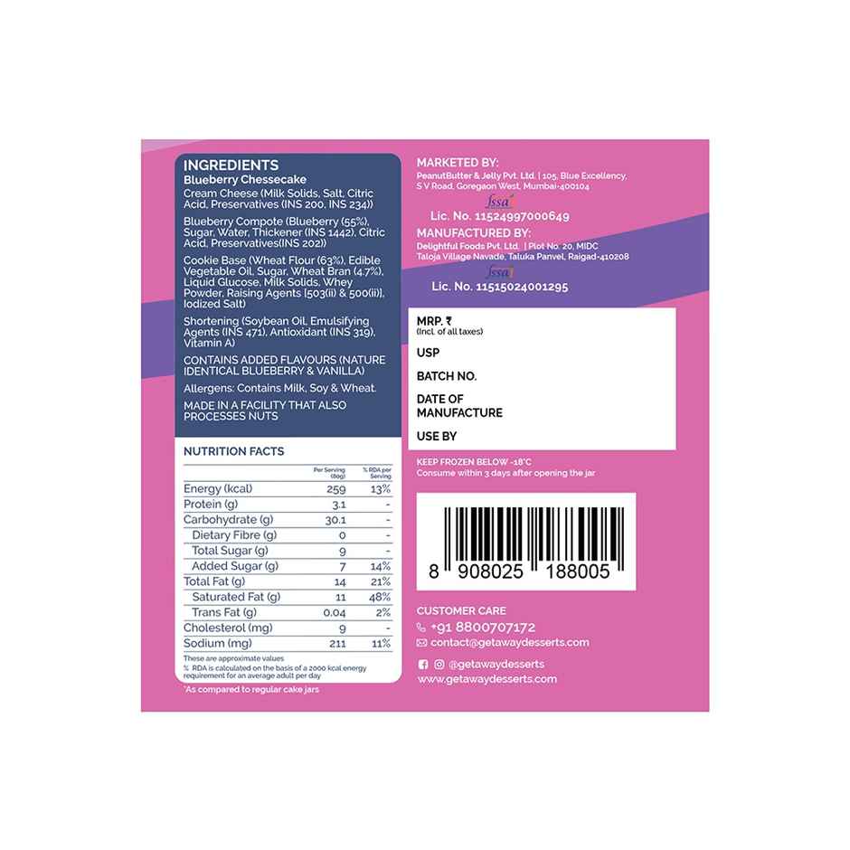 Get-A-Way Blueberry Cheesecake Jar  (80g) & Floweraura Signature Red Rose In Sleeve (1pc) Combo