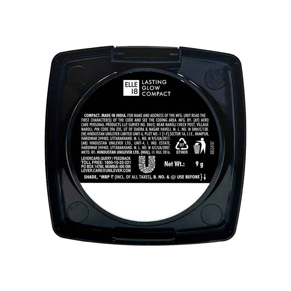 Elle 18 Lasting Glow Compact | 9 Hrs Oil-Free | Vitamin E And C | Matte Finish - Pearl