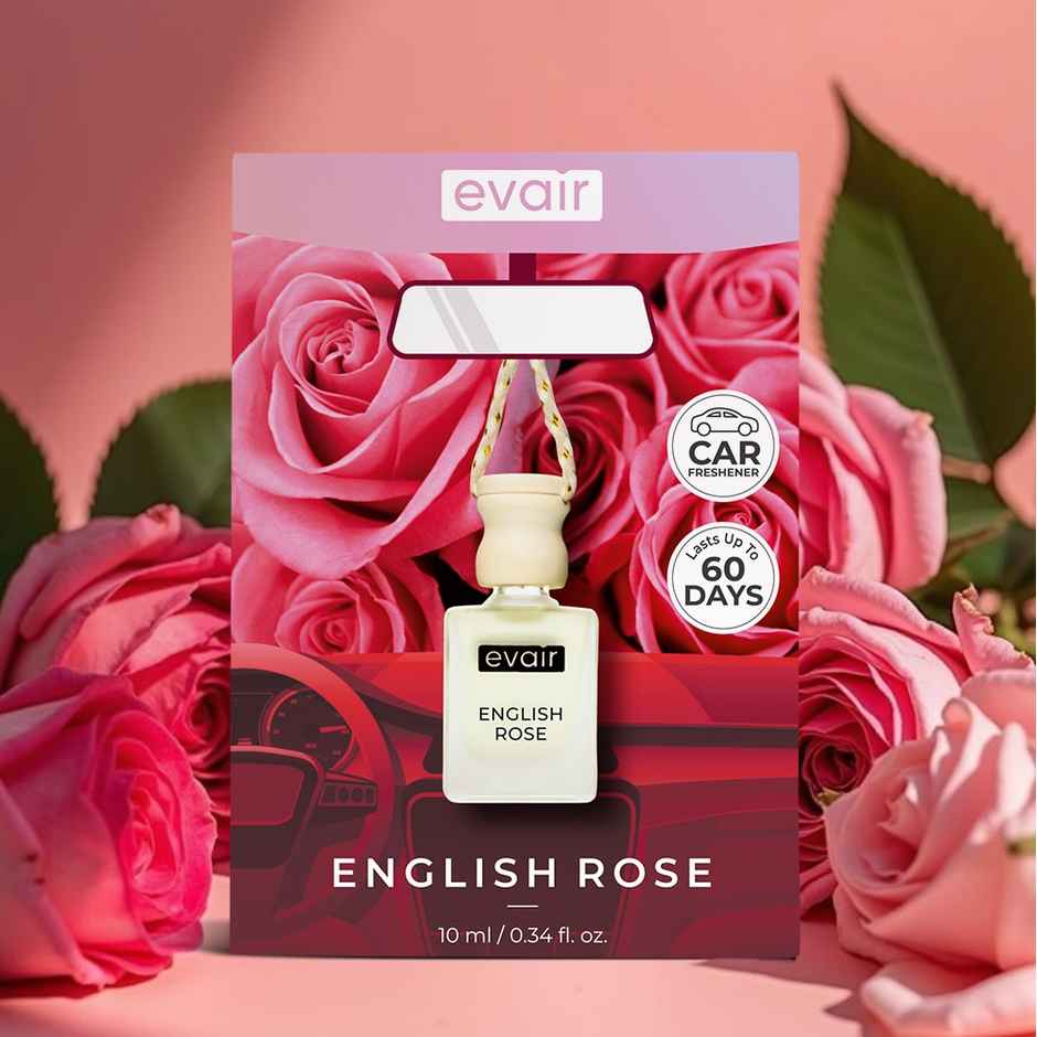 Evair English Rose Hanging Car Air Freshener - 10 ml