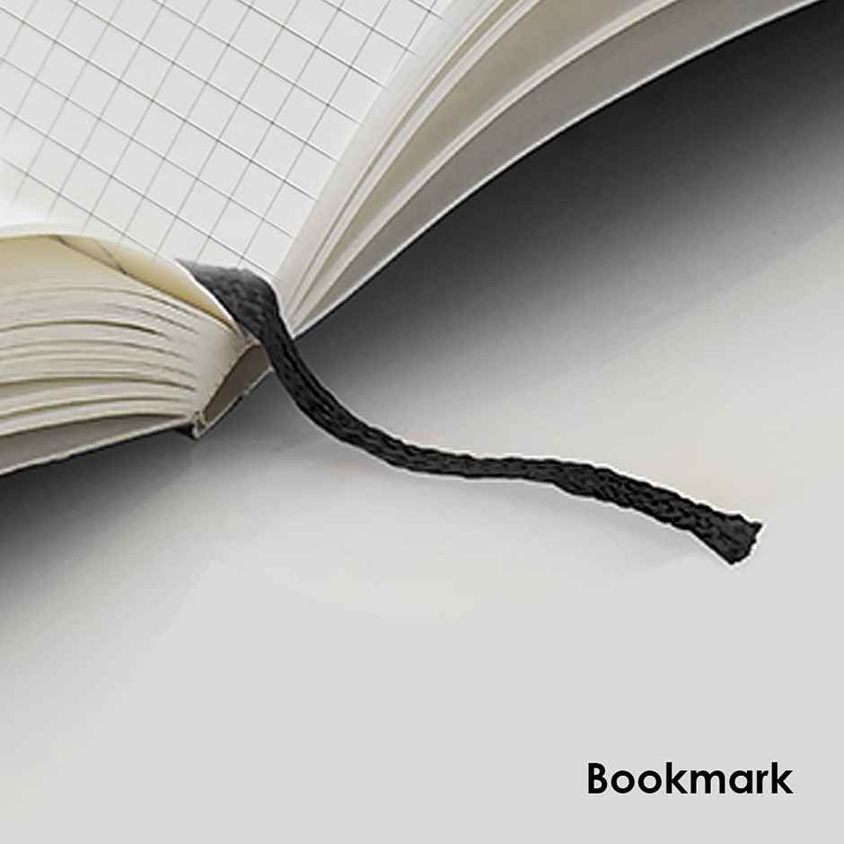 Centre Stitch Notebook | A4 Size | Black (160 Ruled Pages, 29 x 21 cm, Natural Shade)