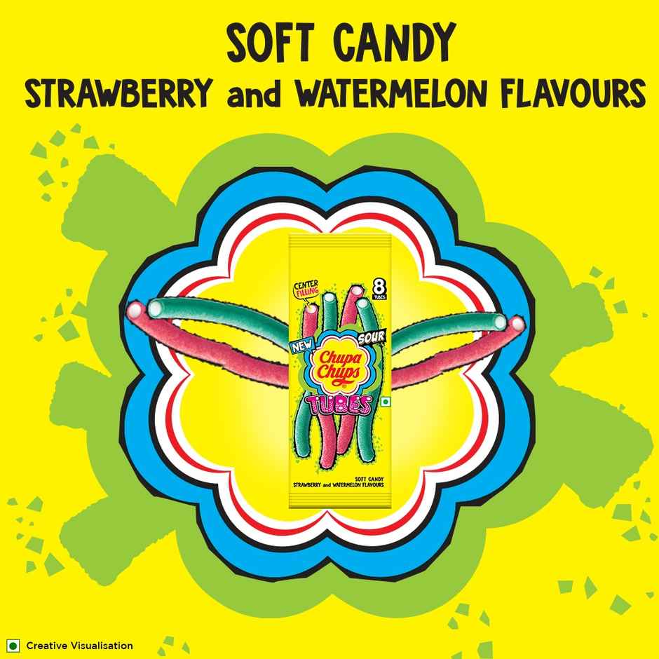 Chupa Chups Long Tubes | Strawberry, Watermelon Candy