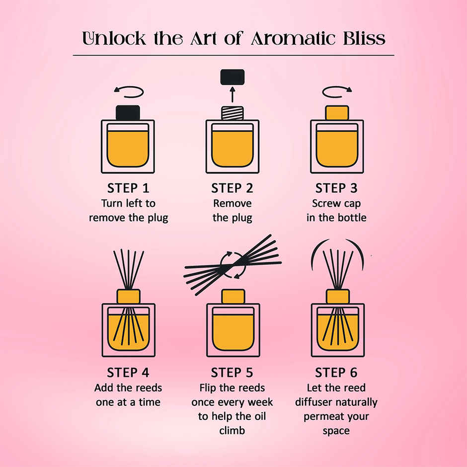 Tattvic Essence Luxury Reed Diffuser Set | Rose & Oud - 60 ml