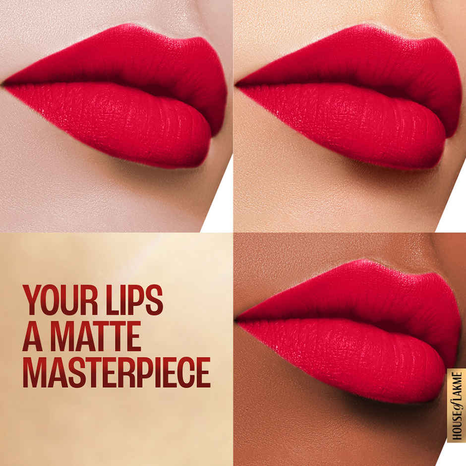 Lakme 9to5 Powerplay Priming Matte Lipstick, Lasts 16hrs, Red Coat