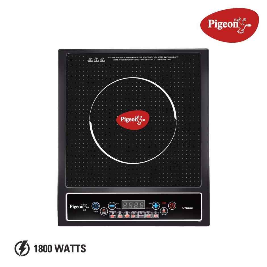 Pigeon Cruise 1800 W Induction Cooktop - (1800 W, 230 V, 50Hz )  Soft Push Button - Black
