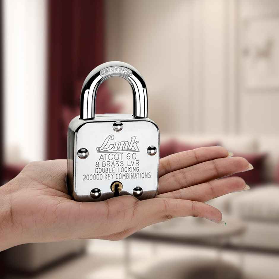 Link Stainless steel Brass Levers With Hardened Shackle Atoot 60 mm padlock with 3 Keys