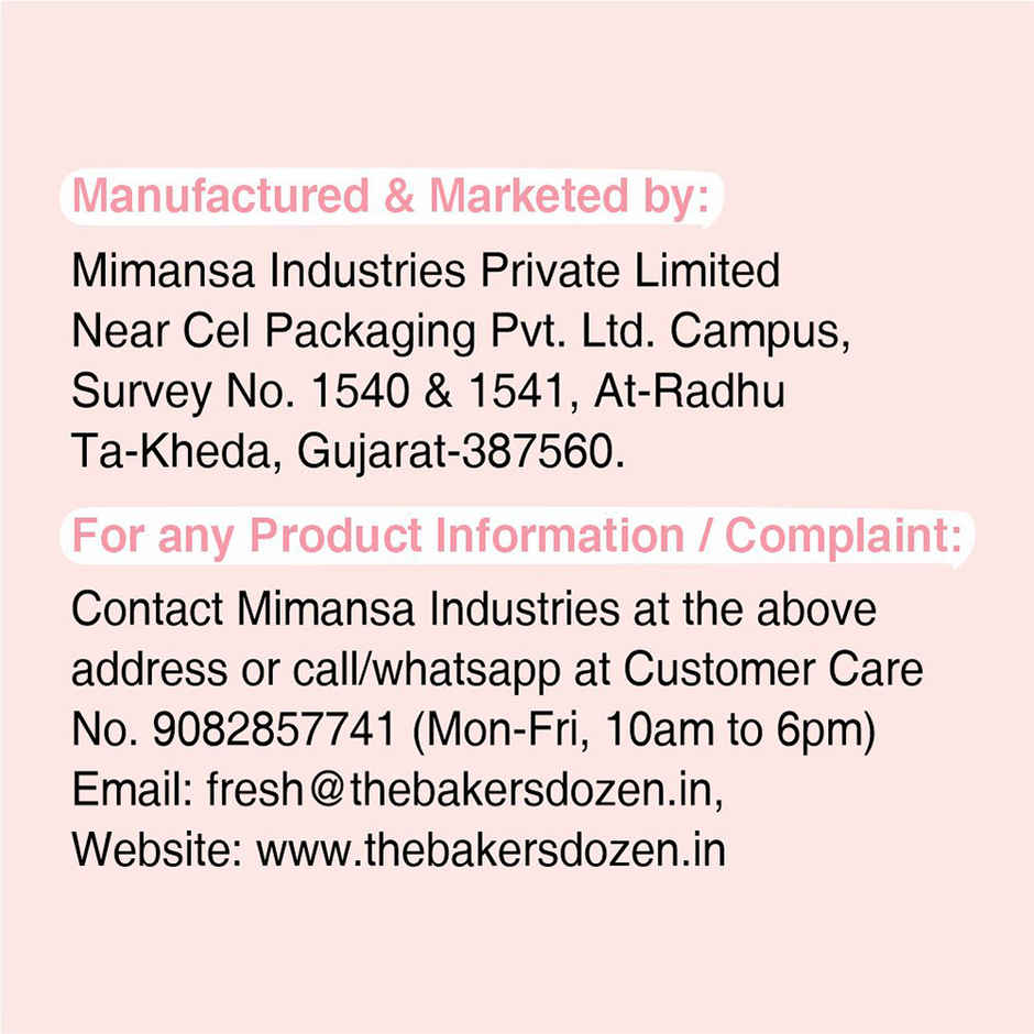 The Baker'S Dozen Zero Maida Donut Cake | Soft & Indulgent (42g) & The Baker'S Dozen Zero Maida Chocolate Brownie | Bakery Delight (55g) & The Baker'S Dozen Choco Chip Muffin | Soft & Chocolatey (45g) Combo