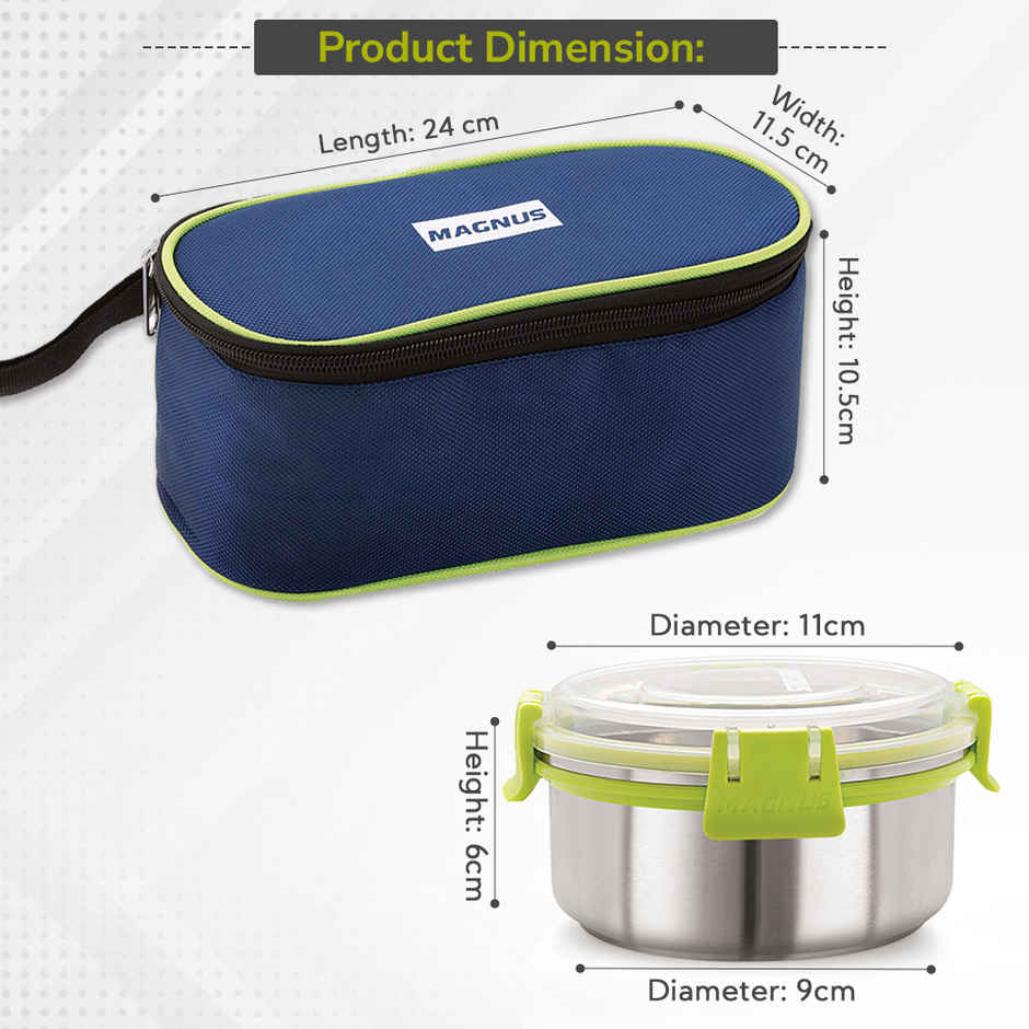 Magnus Avanza 3 Prime Lunch Box Set | Stainless Steel | Airtight Leakproof | Insulated Cover