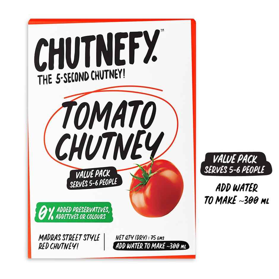 Chutnefy Tomato Chutney - Value Pack | Serves 5-6 People - 0% Additives-Colours-Preservatives