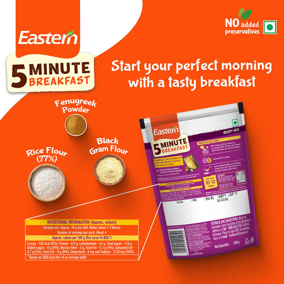 Eastern 5 Min Instant Breakfast Dosa Ready Mix
