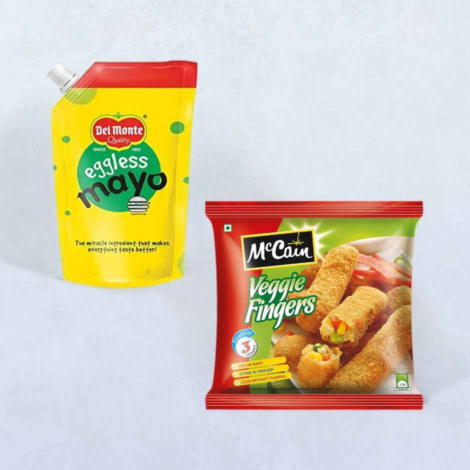 Del Monte Eggless Mayo(500gms) & Mccain Veggie Fingers(400gms) Combo