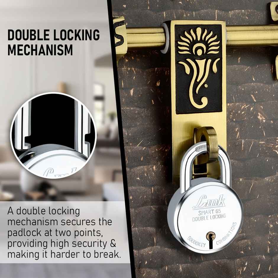 Link Stainless steel Smart 65 mm Padlock With | 4 Keys