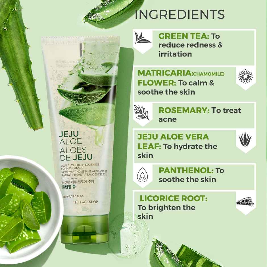 The Face Shop Jeju Aloe Fresh Soothing Foam Cleanser