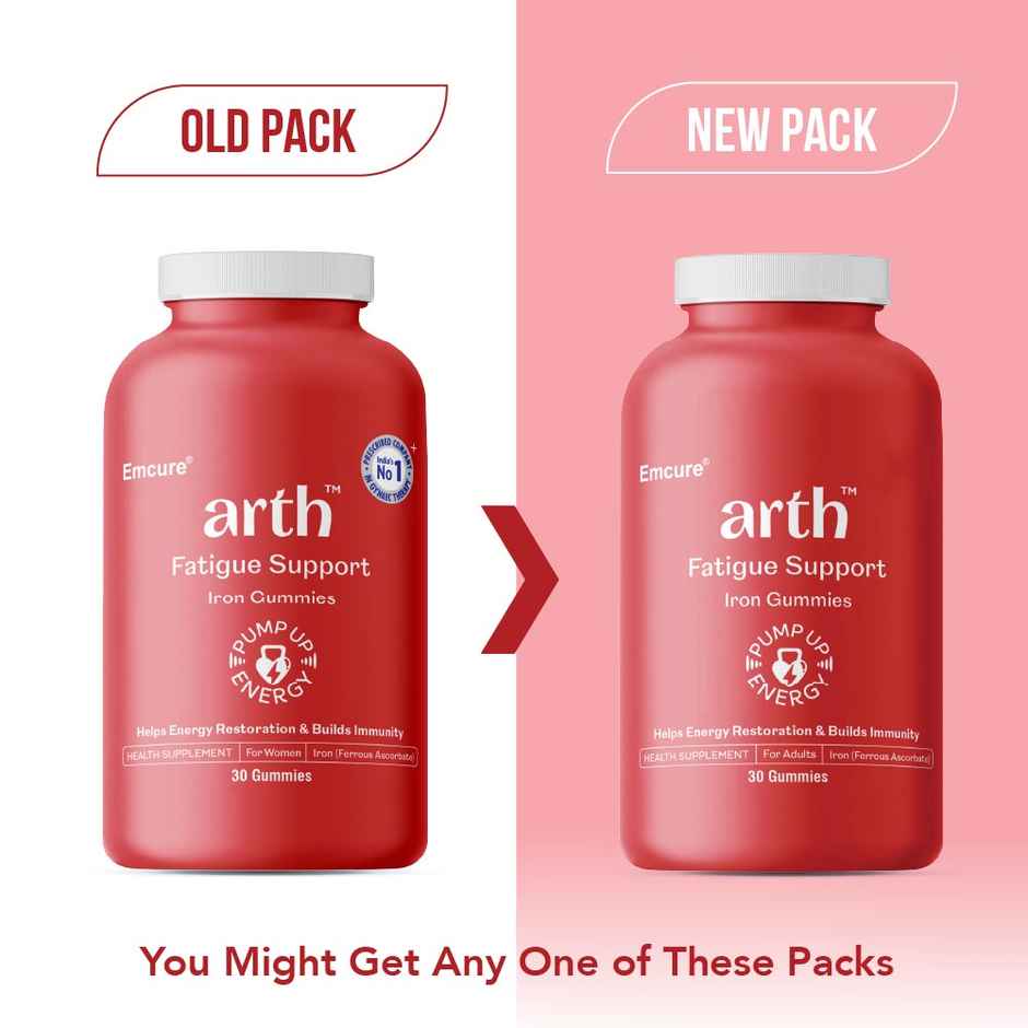 Arth By Emcure Iron Gummies | Ferrous Ascorbate & Folic Acid | Helps Anaemia & Fatigue