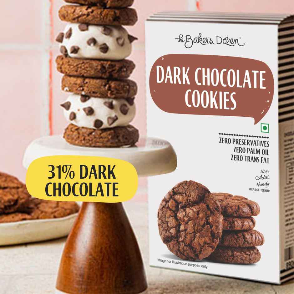 The Baker's Dozen Dark Chocolate Cookies | Premium Biscuit Handmade Cookies | Choco Chip Cookies