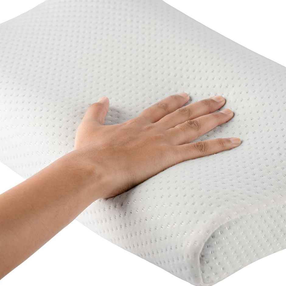 Wakefit Shape Sensing Contour Pillow Set of 2 (19.5x11.5x4 Inch) Reduces Neck & Shoulder Pain | White