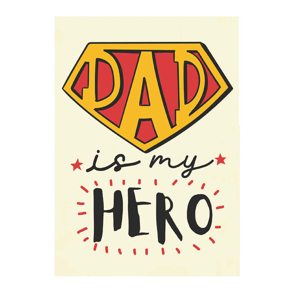 Parker Classic Stainless Steel Gold Trim Ball Pen| Ink Color - Blue | Corporate Gift (1pc) & Oye Happy Dad Is My Hero Card (1pc) Combo