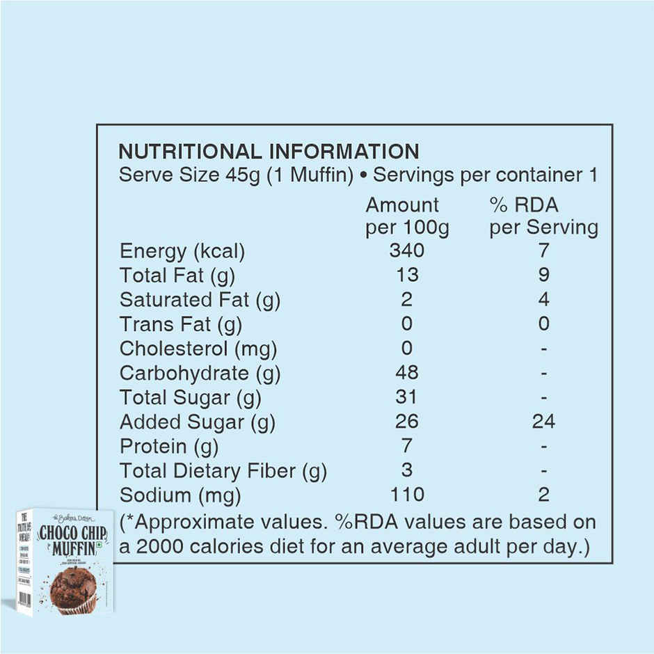 The Baker'S Dozen Zero Maida Donut Cake | Soft & Indulgent (42g) & The Baker'S Dozen Zero Maida Chocolate Brownie | Bakery Delight (55g) & The Baker'S Dozen Choco Chip Muffin | Soft & Chocolatey (45g) Combo