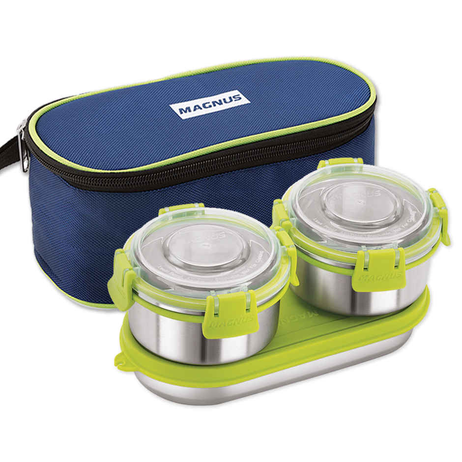 Magnus Avanza 3 Prime Lunch Box Set | Stainless Steel | Airtight Leakproof | Insulated Cover