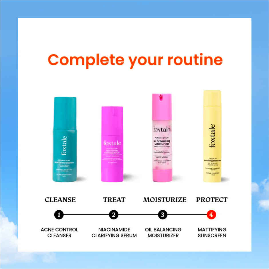 Foxtale SPF 70 Gel-Cream Sunscreen for Oily Skin with PA++++ & Niacinamide