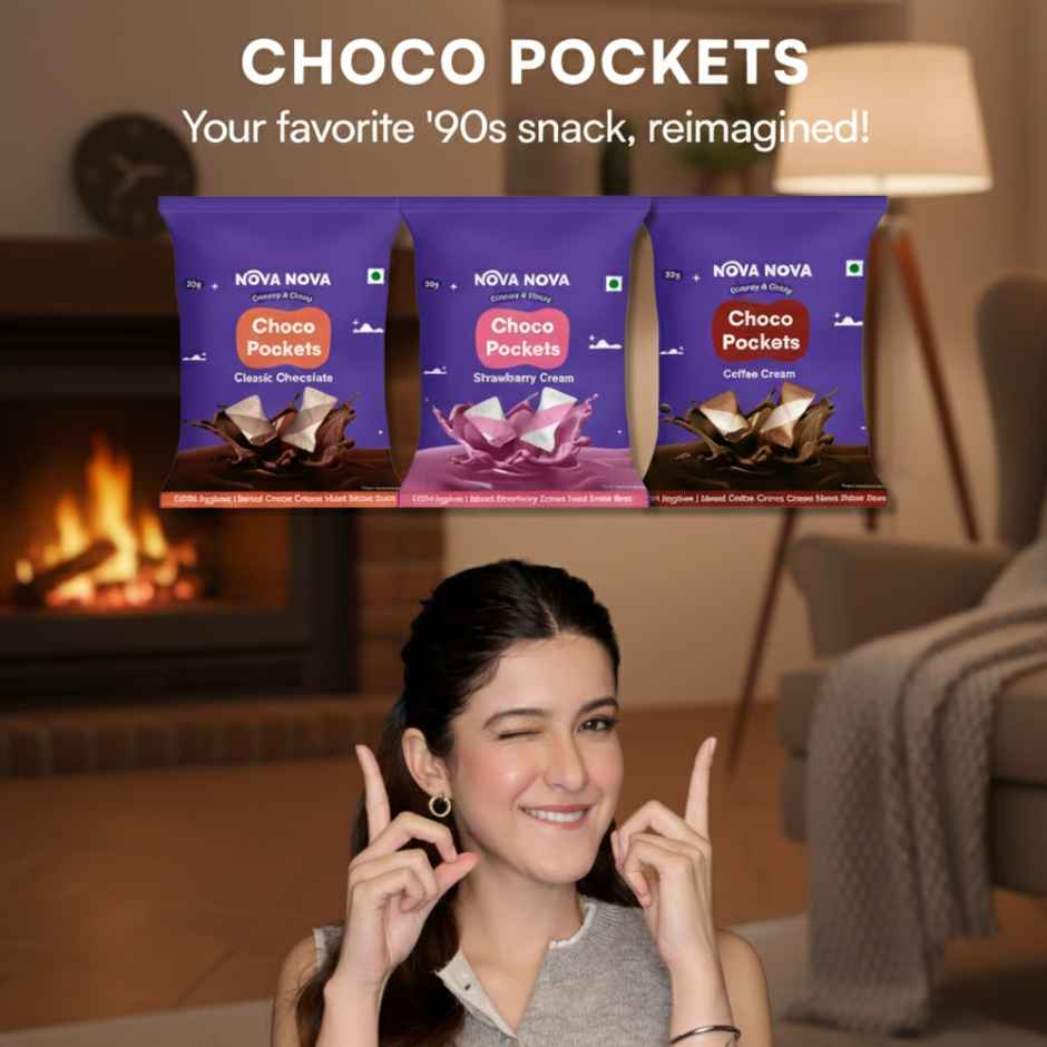Nova Nova Choco Pockets | Assorted Pack of 3 | Classic Chocolate, Coffee & Strawberry Cream