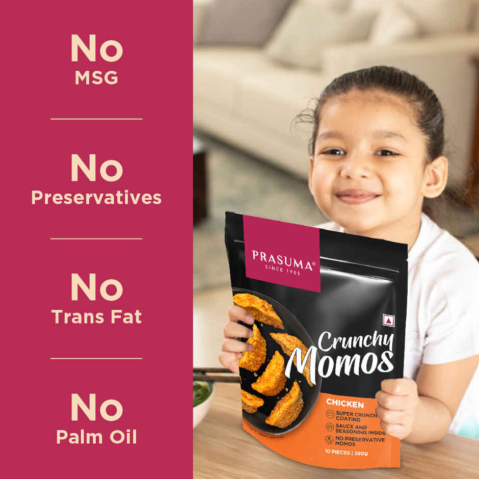 Prasuma Crunchy Chicken Momos - Kurkure Momos(380gms) & Prasuma Korean Fried Chicken - Spicy K-Bbq(275gms) Combo