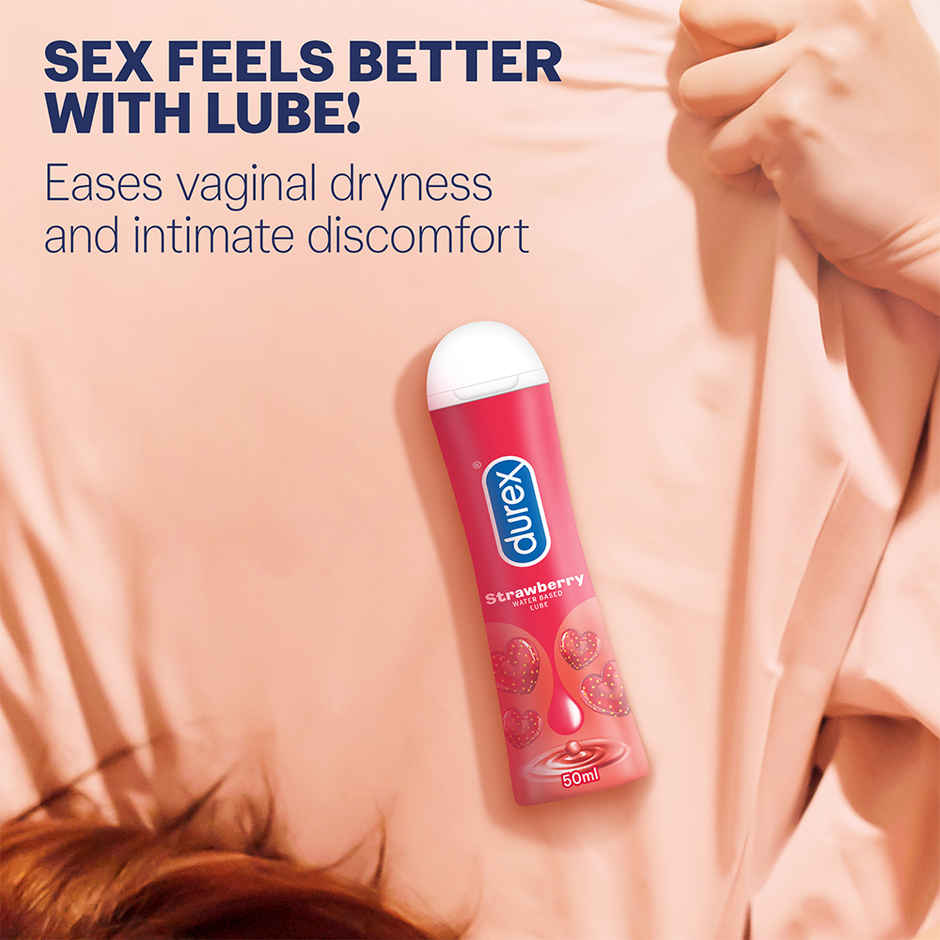 Durex Extra Thin Wild Strawberry Flavoured Condoms (12pc) & Durex Lube - Strawberry - Flavoured Lubricant (50ml) Combo