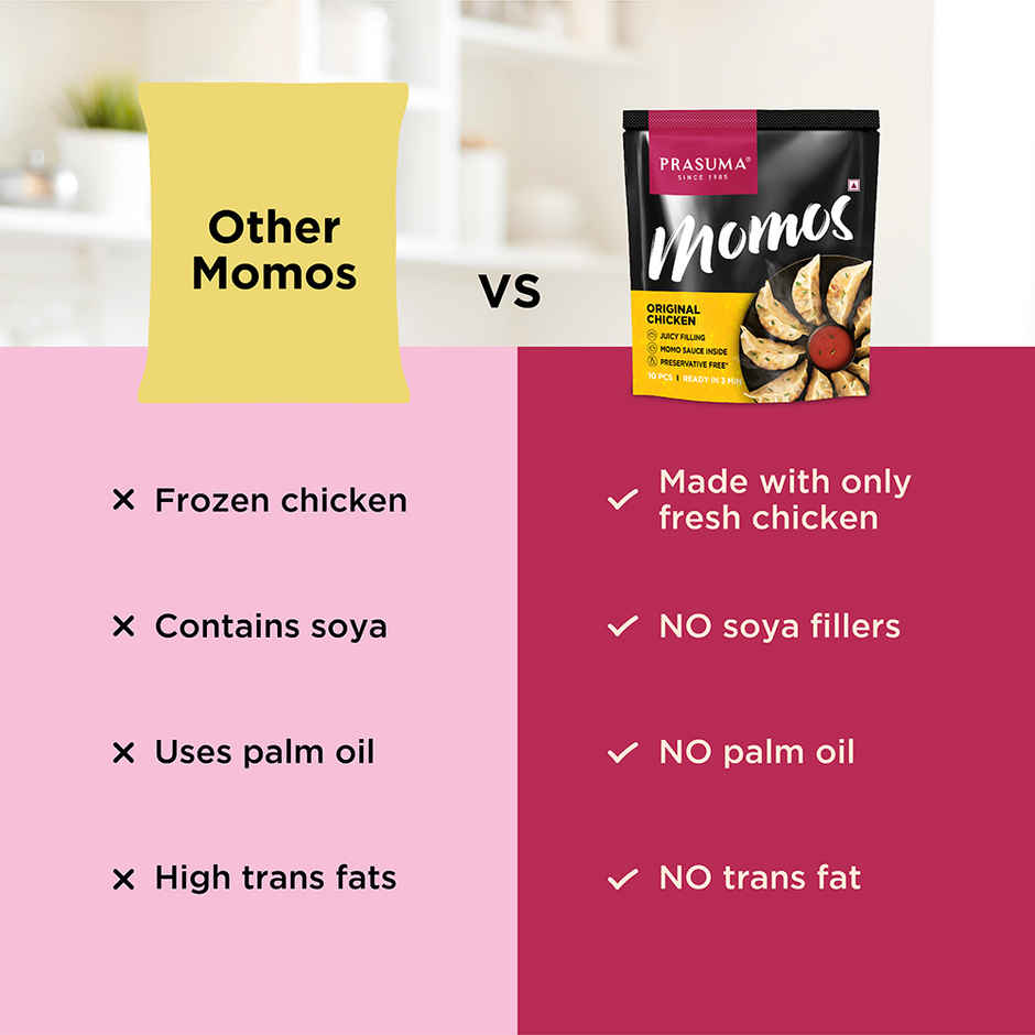 Prasuma Momos Cheesy Spicy Veg(24pc) & Prasuma Momos Original Chicken(24pc) Combo