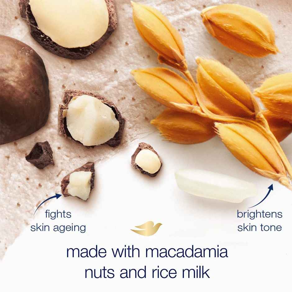 Dove Body Polish Scrub | Macadamia & Rice Milk | For Dry Skin | Get Bright Skin