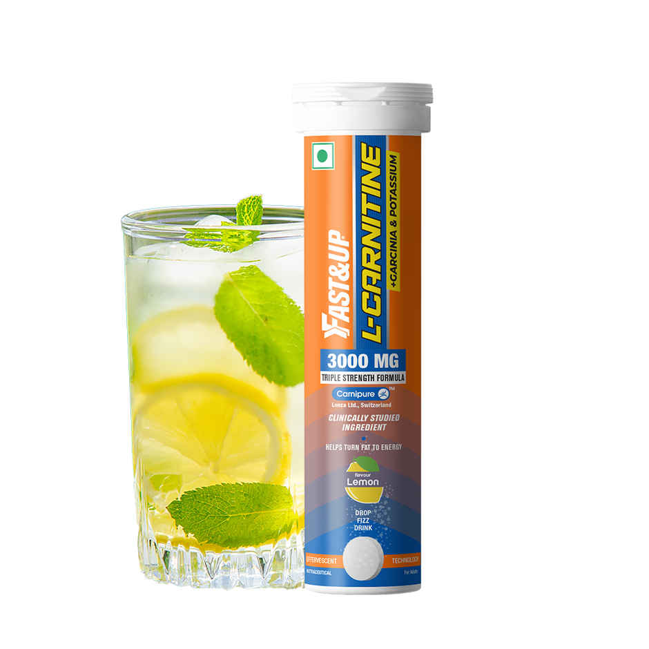 Fast&Up 3X Fat Burner L-Carnitine 3000Mg | Garcinia | Potassium, Sourced From Carnipure | Lemon