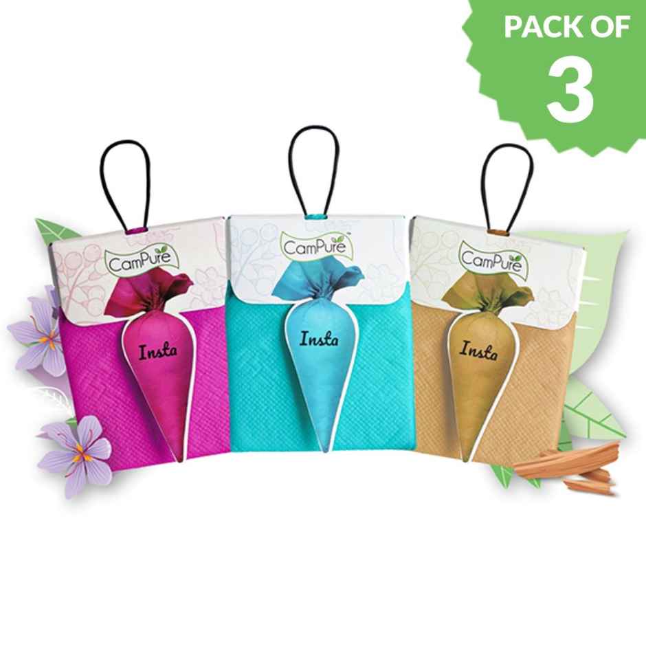 Campure Camphor Kapur Car Air Freshener Insta Cone | Pack of 3