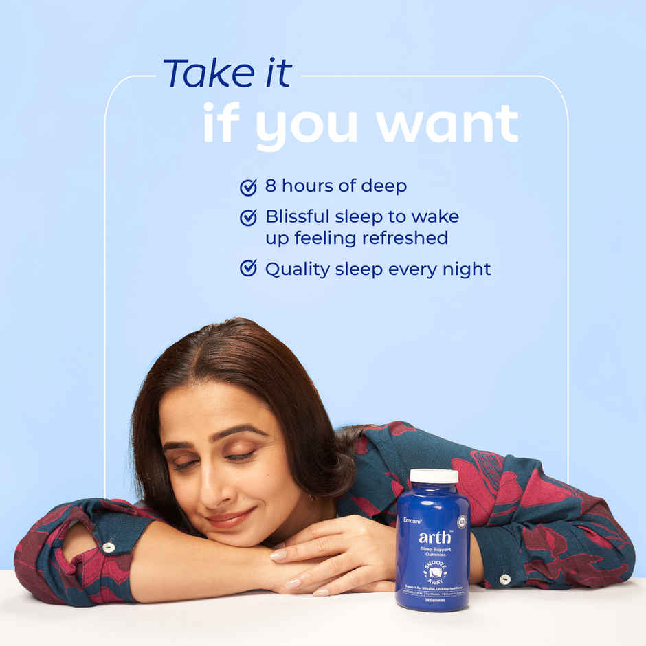 Arth By Emcure Melatonin Gummies | Sleep Gummies (Cranberry) with L-Theanine & Chamomile