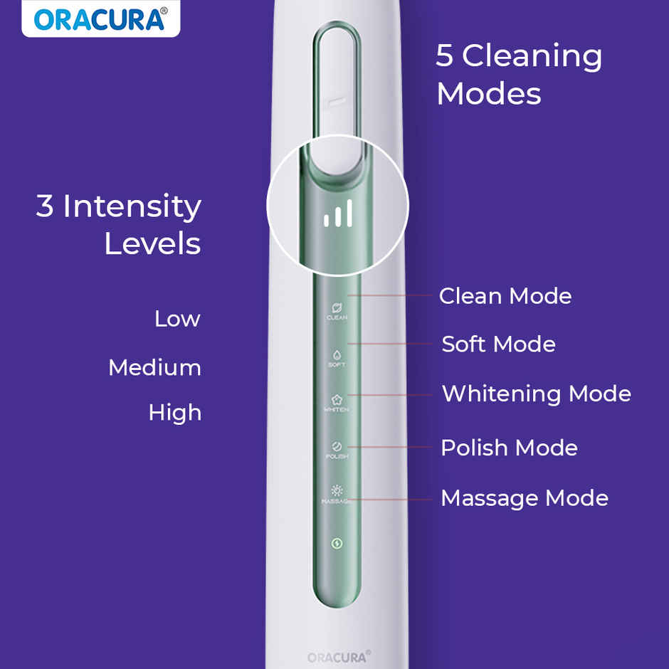 Oracura Sb300 Sonic Smart Rechargeable Electric Toothbrush Green