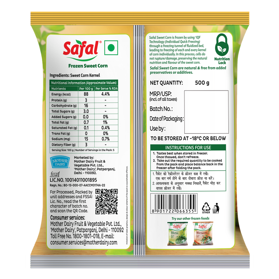 Safal Frozen Sweet Corn