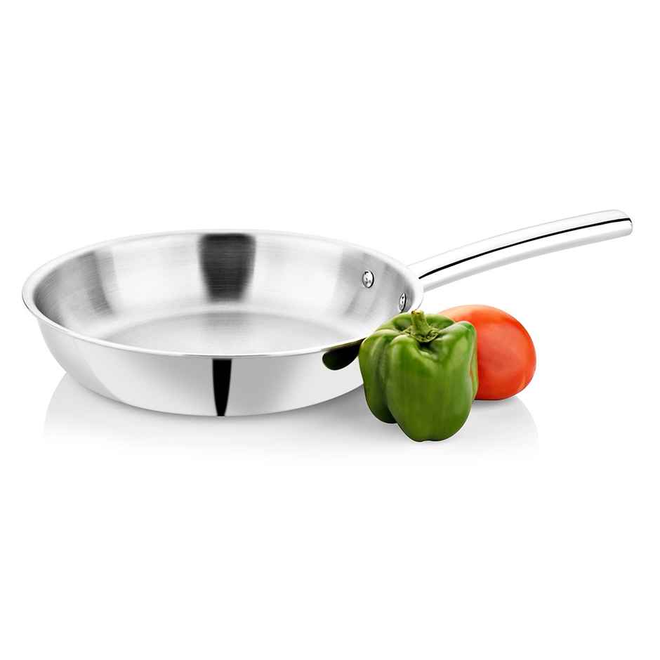 Bhalaria Triply Stainless Steel Fry Pan | Induction & Gas Stove Compatible | 24 cm | 1.5 L