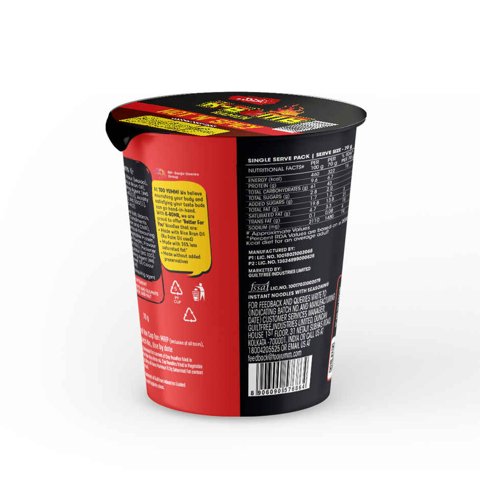 Too Yumm! K-Bomb Ramen Hot N Spicy | Instant Cup Noodles | VEG