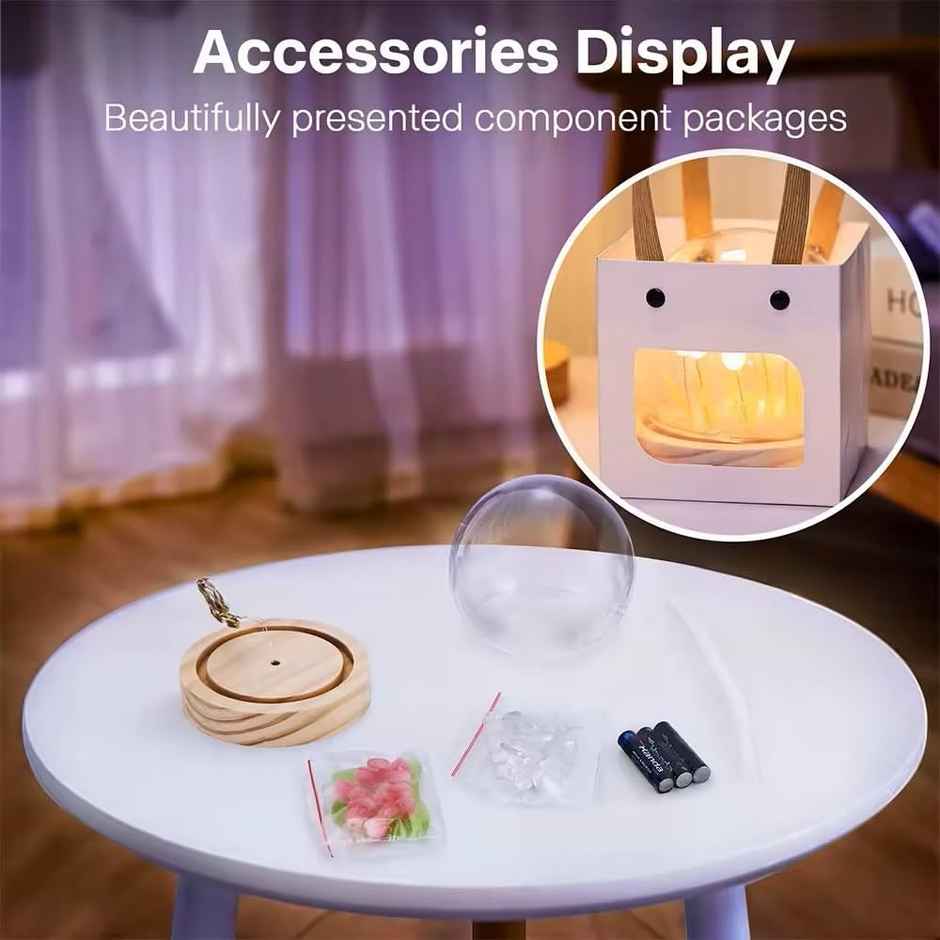 Hashwow Romantic Round Tulip Night Light Lamp Elegant Led Ball Lamp, Includes 9 Diy Tulip Flowers