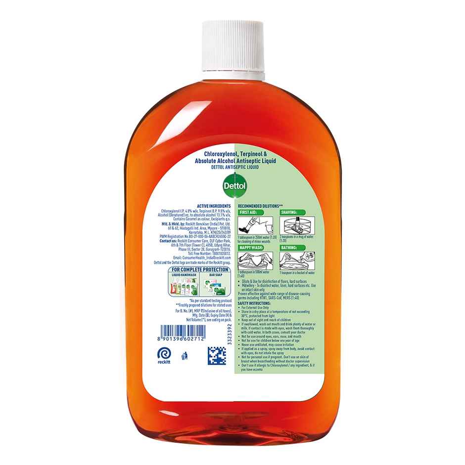 Dettol Antiseptic Liquid For First Aid - Surface Disinfection And Personal Hygiene