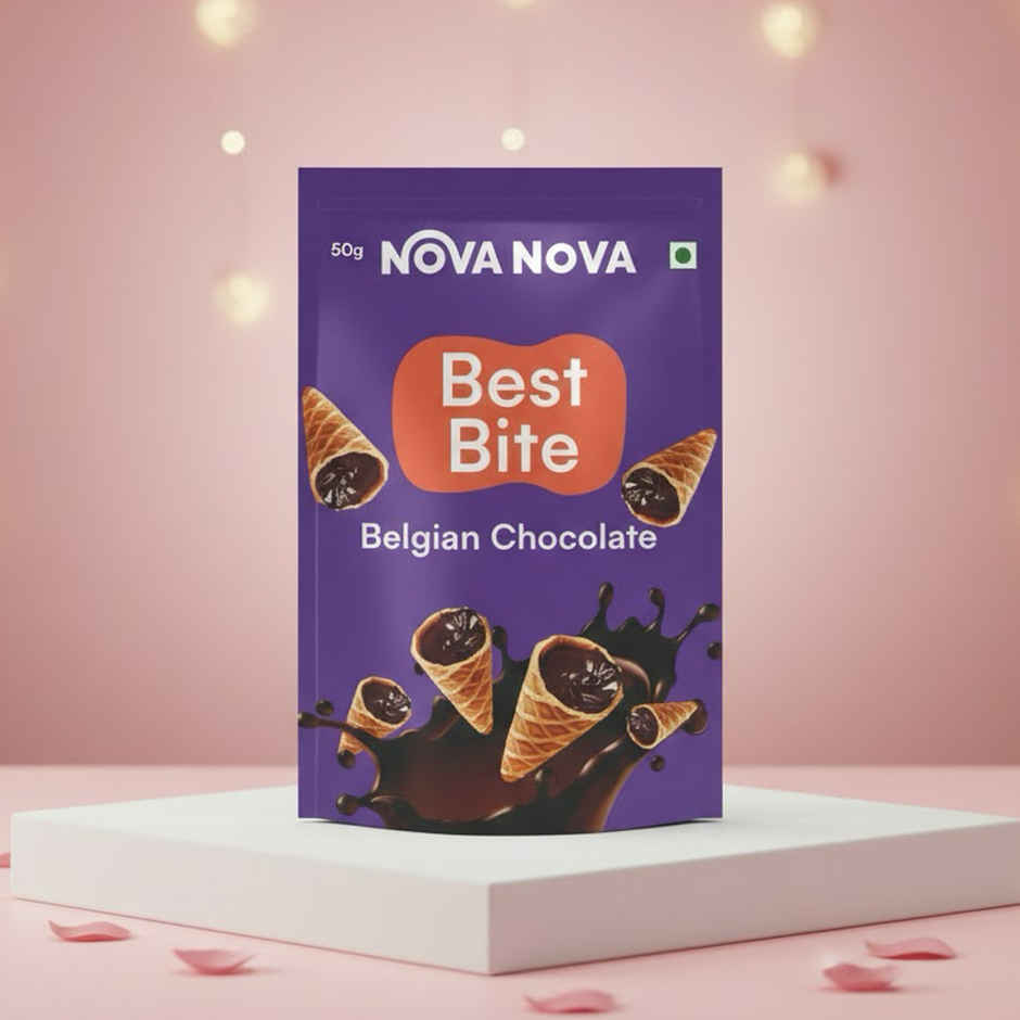 Nova Nova Best Bite Choco Filled Cones- Belgian Chocolate