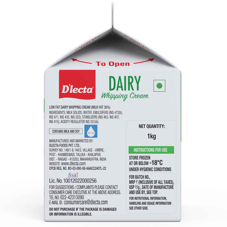 D'lecta Dairy Whipping Cream