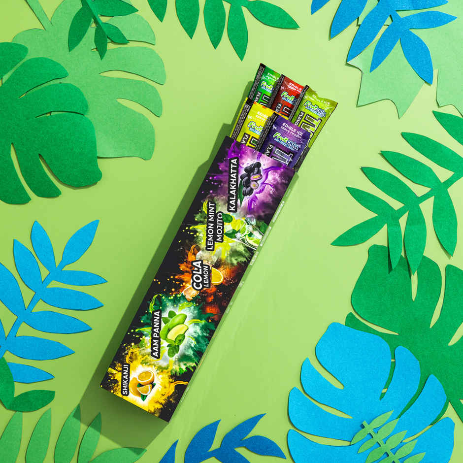 Fruitchill Twist Ice Pops/ Frozen Juice Bars Multipack- Cola Lemon, Kala Khatta, Aam Panna, Lemon Mint Mojito, Shikanji