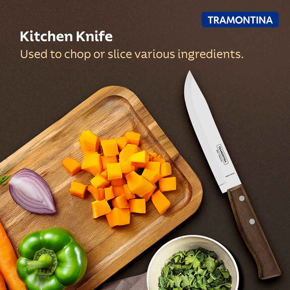 Tramontina Tradicional Stainless Steel Kitchen Knife Chaku, 15 Cm 5.9 Inch | Brown